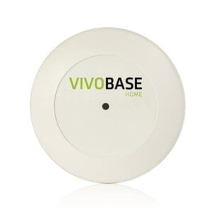 A white plate with the word " vivobase " written on it.